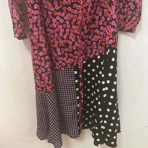 PAPER PARACHUTE MIXED BOTANICAL POLKA DOT MAXI DRESS NWT SIZE L - Picture 7 of 11